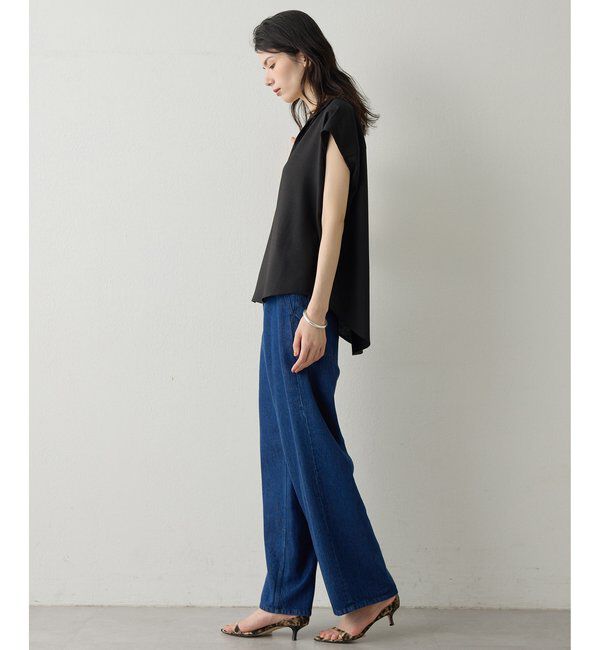 Drawing Numbers「【Drawing Numbers】フェイクリネンフレンチスキッパーブラウス」|シャツ・ブラウス|