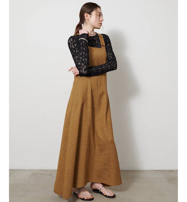 Drawing Numbers「【Drawing Numbers】フェイクリネンサロペットワンピース」|ワンピース|