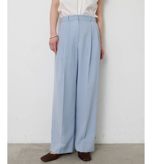 THE PAUSE「＜WEB限定＞【THE PAUSE】タックパンツ」|チノ|スカイブルー