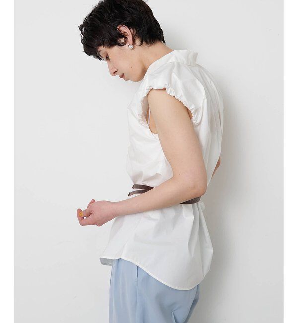 THE PAUSE「【THE PAUSE】袖ギャザーノースリーブシャツ」|シャツ・ブラウス|