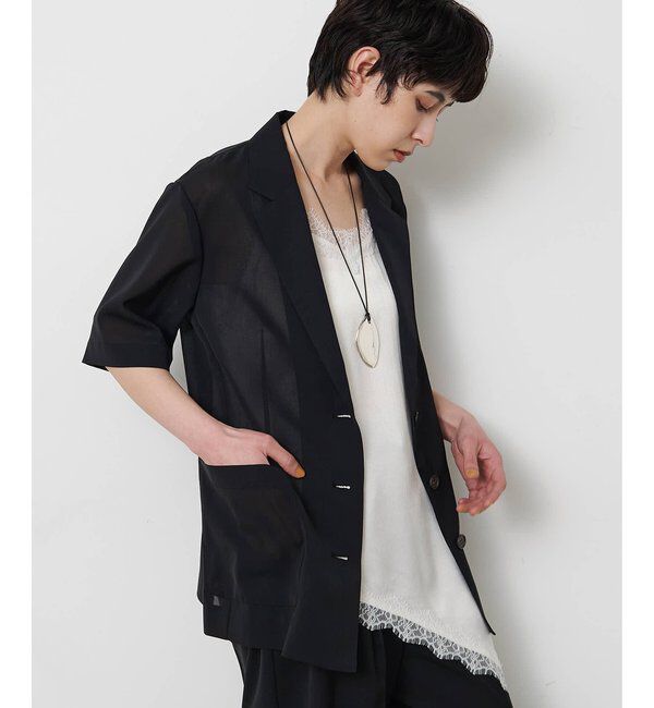 THE PAUSE「【THE PAUSE】シアーハーフスリーブジャケット」|テーラードジャケット|