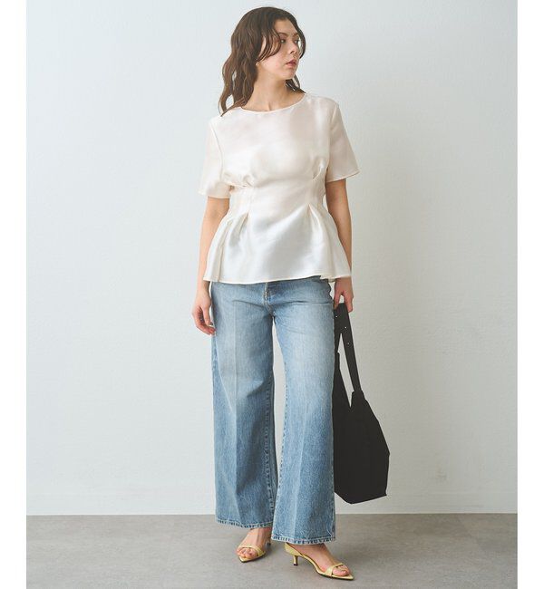  「《4/2追加スタート》【インフルエンサーコラボ】オーガンジーペプラムブラウス」|シャツ・ブラウス|