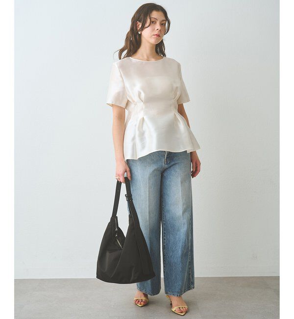  「《4/2追加スタート》【インフルエンサーコラボ】オーガンジーペプラムブラウス」|シャツ・ブラウス|