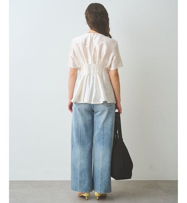  「《4/2追加スタート》【インフルエンサーコラボ】オーガンジーペプラムブラウス」|シャツ・ブラウス|