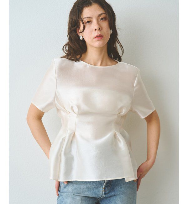  「《4/2追加スタート》【インフルエンサーコラボ】オーガンジーペプラムブラウス」|シャツ・ブラウス|