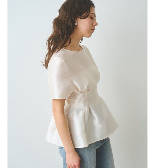  「《4/2追加スタート》【インフルエンサーコラボ】オーガンジーペプラムブラウス」|シャツ・ブラウス|