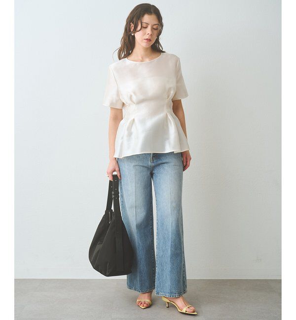  「《4/2追加スタート》【インフルエンサーコラボ】オーガンジーペプラムブラウス」|シャツ・ブラウス|