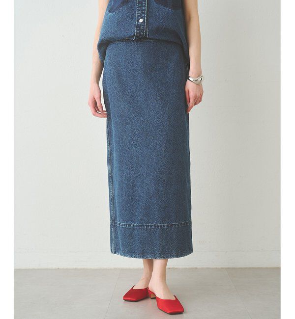  「デニムタイトスカート」|スカート|インディゴブルー