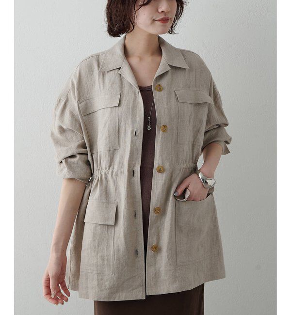 「リネンポケットジャケット」|テーラードジャケット|ベージュ