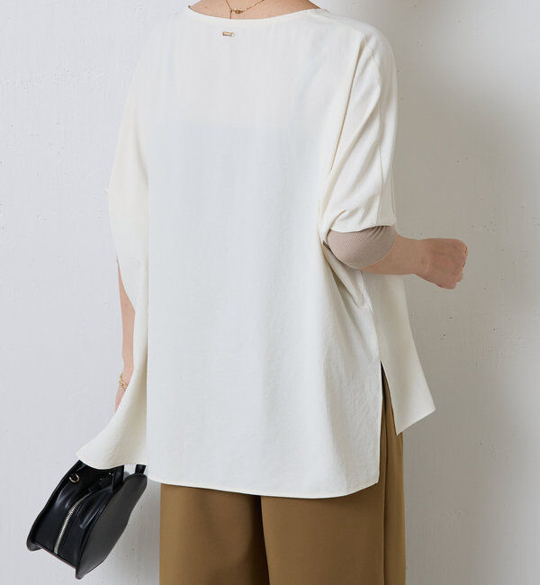  「《高機能/オールシーズン着られる》ジャージ袖リブブラウス」|シャツ・ブラウス|