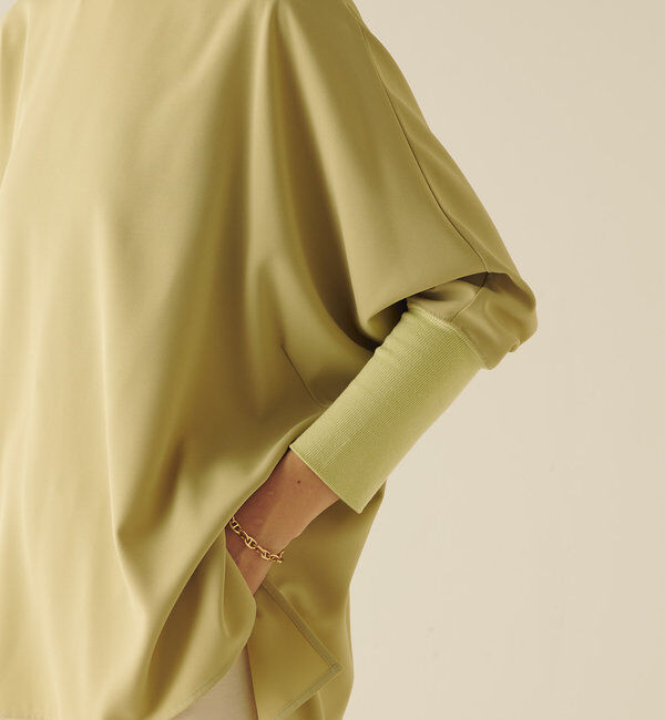  「《高機能/オールシーズン着られる》ジャージ袖リブブラウス」|シャツ・ブラウス|