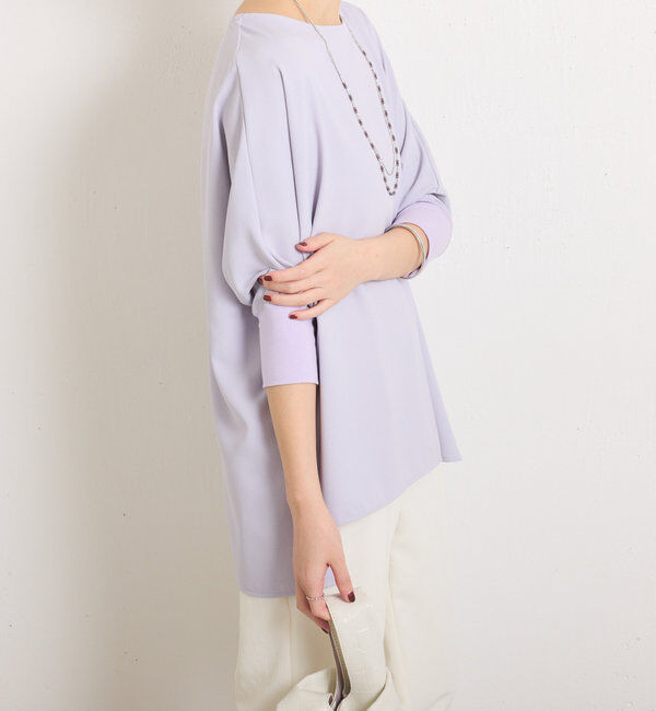  「《高機能/オールシーズン着られる》ジャージ袖リブブラウス」|シャツ・ブラウス|