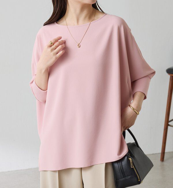  「《高機能/オールシーズン着られる》ジャージ袖リブブラウス」|シャツ・ブラウス|