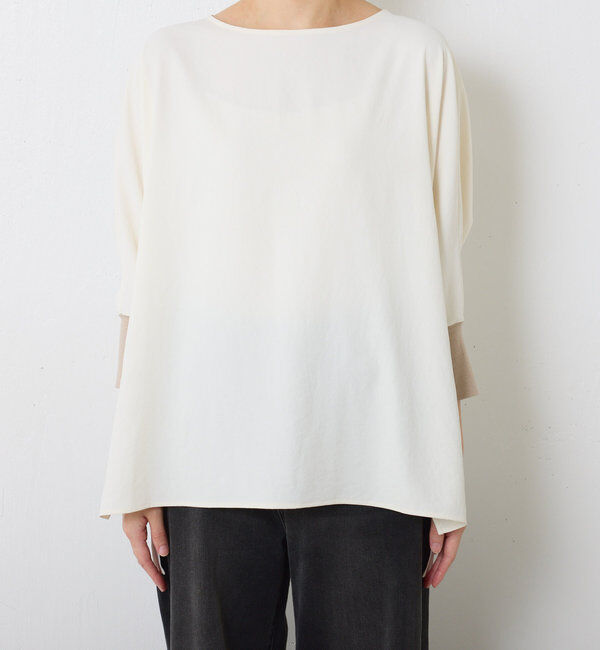  「《高機能/オールシーズン着られる》ジャージ袖リブブラウス」|シャツ・ブラウス|