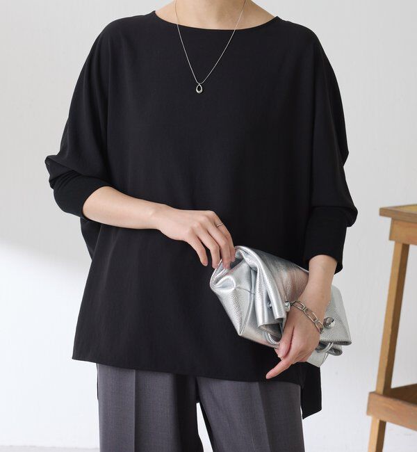  「《高機能/オールシーズン着られる》ジャージ袖リブブラウス」|シャツ・ブラウス|