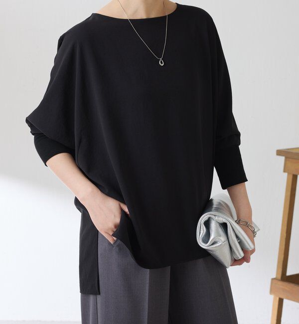  「《高機能/オールシーズン着られる》ジャージ袖リブブラウス」|シャツ・ブラウス|