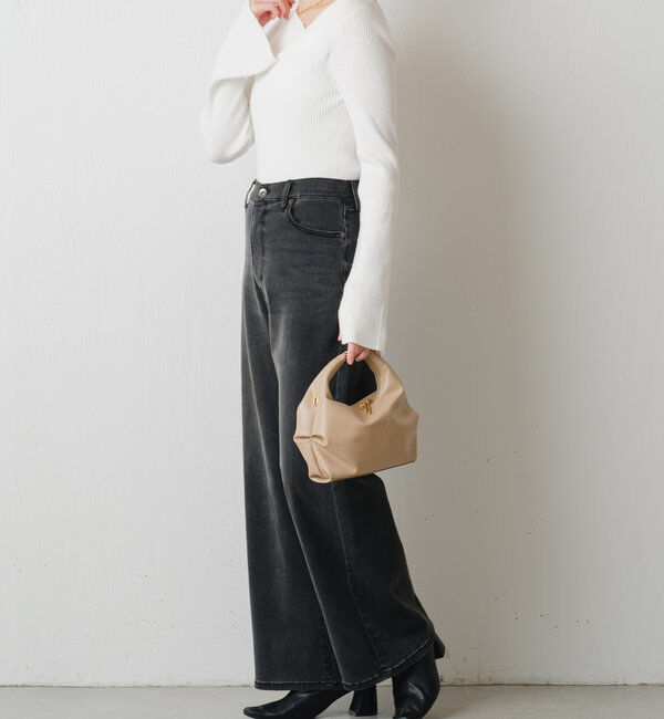  「デザインネックリブニット」|ニット・セーター|