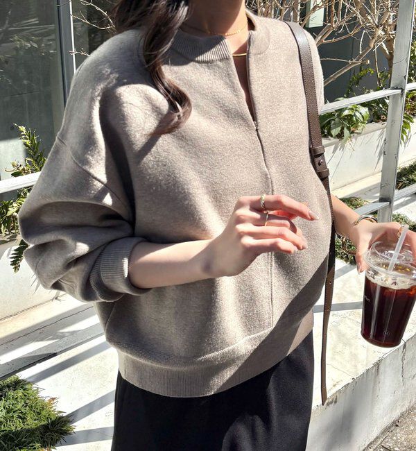  「《総売上数1.6万枚突破！》ジップスウェットライクニット」|ニット・セーター|