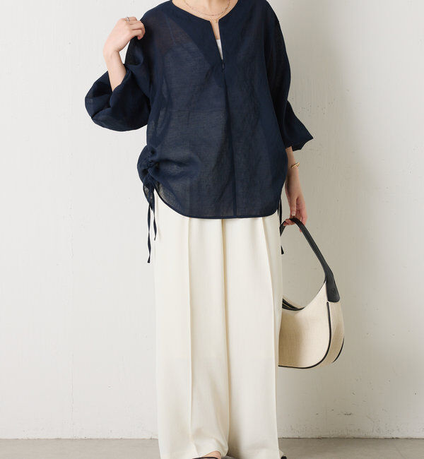  「《人気アイテム再販売！》ジップドロストブラウス」|シャツ・ブラウス|