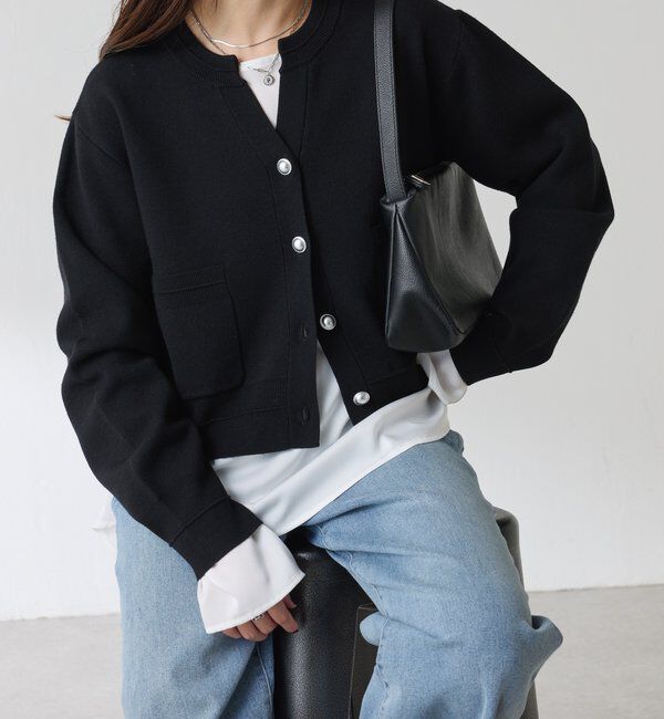  「スキッパースウェットライクカーディガン」|ニット・セーター|