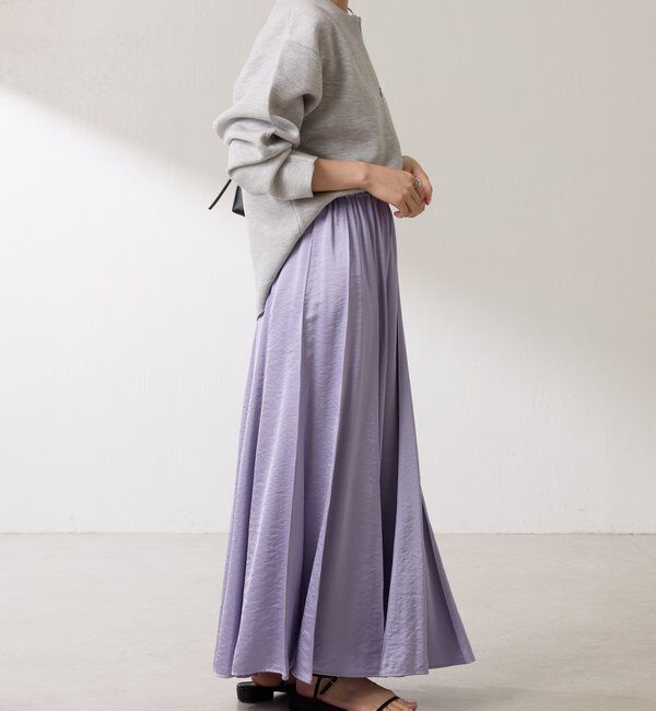  「シルキーサテンフレアスカート」|スカート|