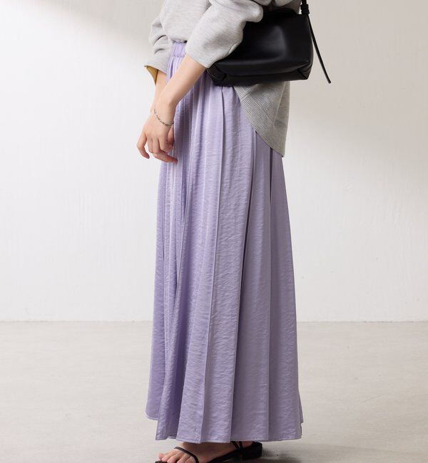  「シルキーサテンフレアスカート」|スカート|
