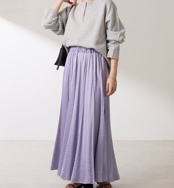  「シルキーサテンフレアスカート」|スカート|