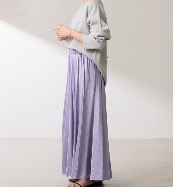  「シルキーサテンフレアスカート」|スカート|