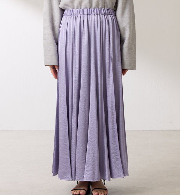  「シルキーサテンフレアスカート」|スカート|