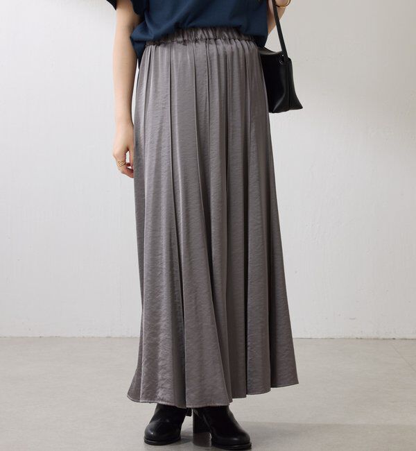  「シルキーサテンフレアスカート」|スカート|