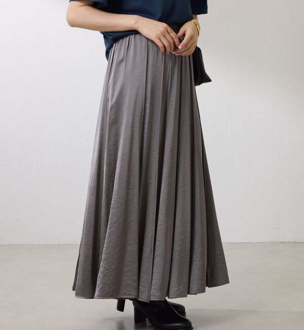  「シルキーサテンフレアスカート」|スカート|