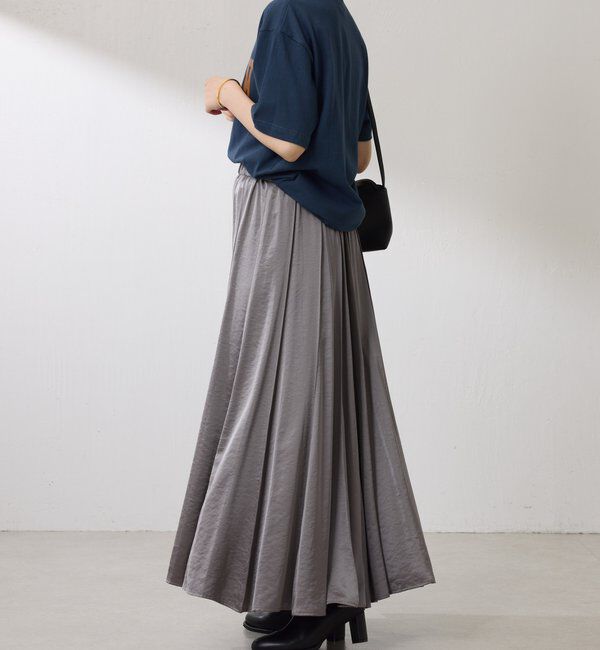  「シルキーサテンフレアスカート」|スカート|