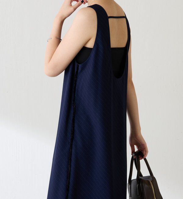  「バイアスストライプジャンパースカート」|ワンピース|