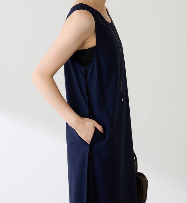  「バイアスストライプジャンパースカート」|ワンピース|