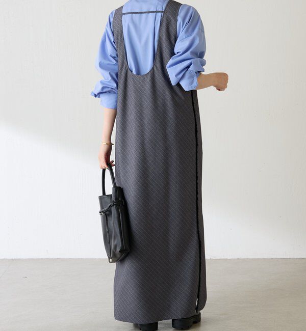  「バイアスストライプジャンパースカート」|ワンピース|