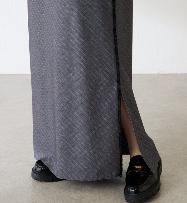  「バイアスストライプジャンパースカート」|ワンピース|