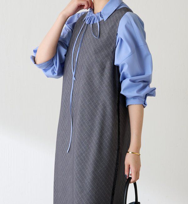  「バイアスストライプジャンパースカート」|ワンピース|