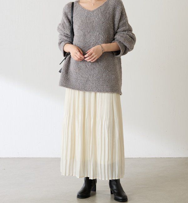  「【マルチに着れる】ウールブレンドモールオーバーニット」|ニット・セーター|