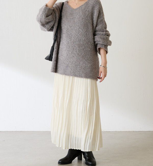  「【マルチに着れる】ウールブレンドモールオーバーニット」|ニット・セーター|