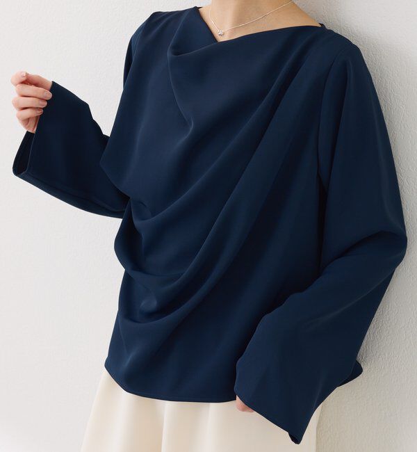  「フロントドレープブラウス」|シャツ・ブラウス|