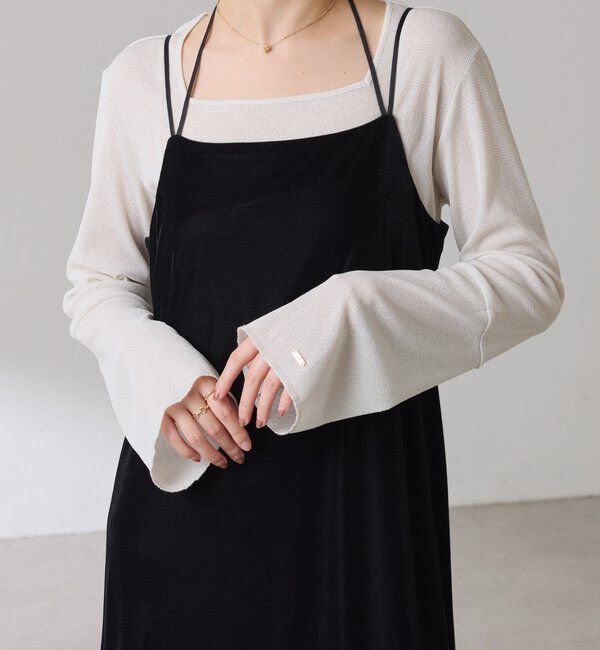  「シアーラメリブスクエアカットソー」|Tシャツ・カットソー|