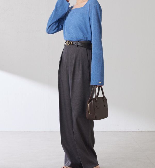  「シアーラメリブスクエアカットソー」|Tシャツ・カットソー|