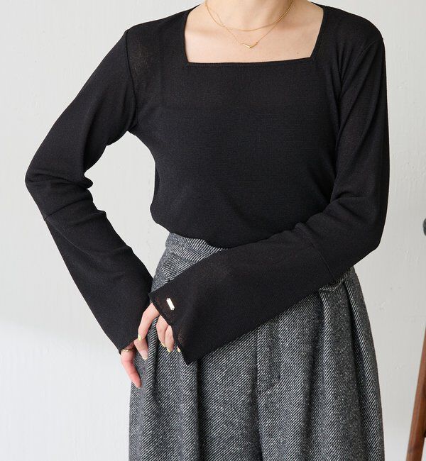  「シアーラメリブスクエアカットソー」|Tシャツ・カットソー|