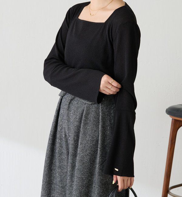  「シアーラメリブスクエアカットソー」|Tシャツ・カットソー|