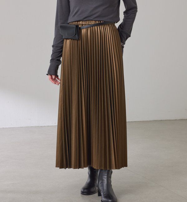  「フェイクレザープリーツスカート」|スカート|