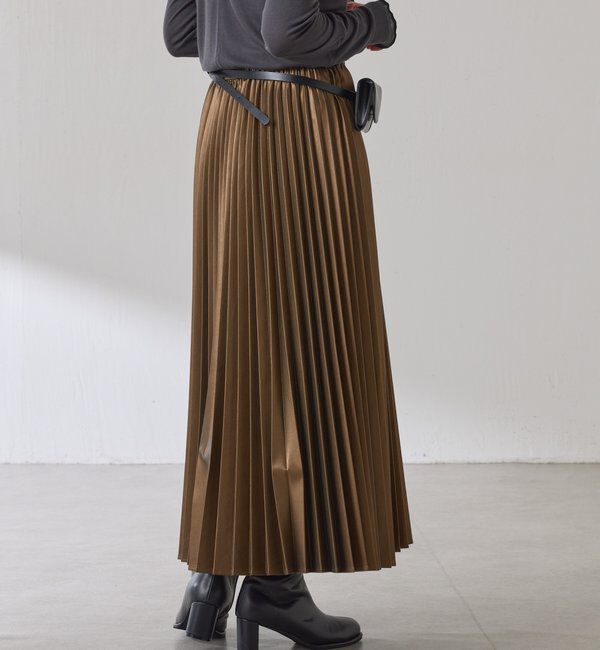  「フェイクレザープリーツスカート」|スカート|