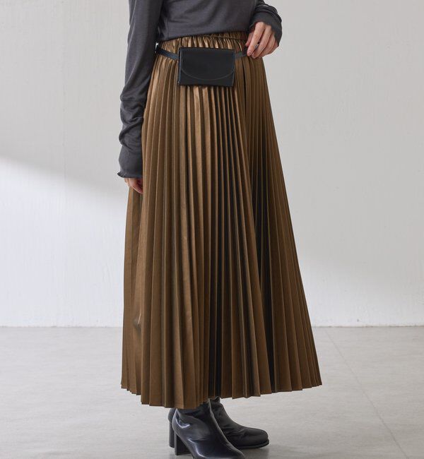  「フェイクレザープリーツスカート」|スカート|