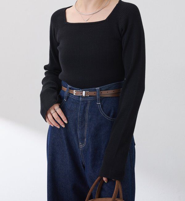  「深スクエアリブニット」|ニット・セーター|