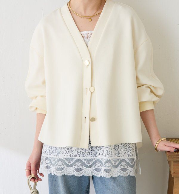  「《WEB限定/気温調整に◎》メタル釦ジョーゼットカーディガン」|Tシャツ・カットソー|