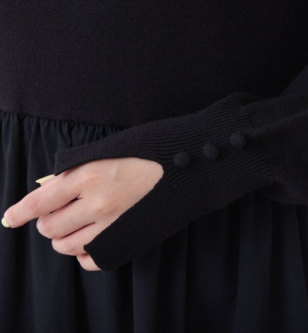  「ニットドッキングフレアワンピース」|ワンピース|